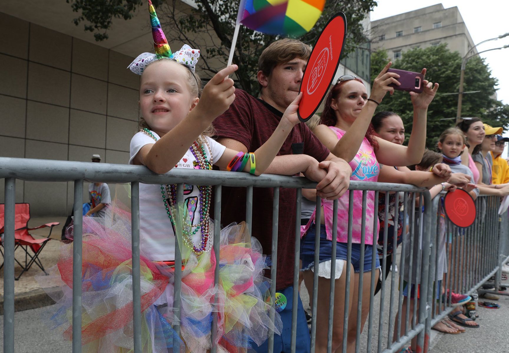 Thousands Watch the Pride Parade downtown